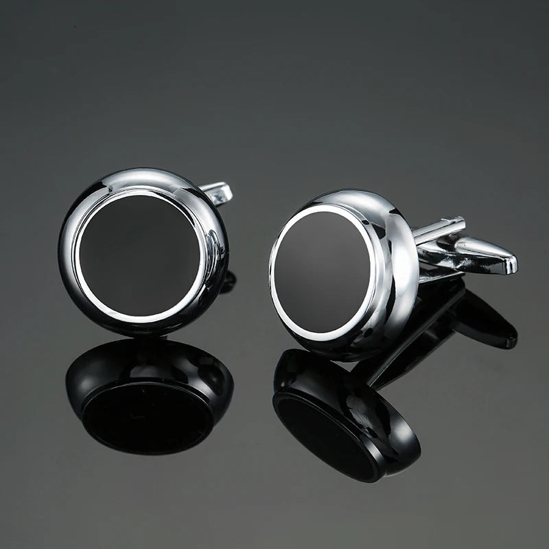 Boutons de manchette chemise française classique Émail rouge bleu noir peint à la main de haute qualité boutons en métal accessoires vestimentaires pour hommes bijoux