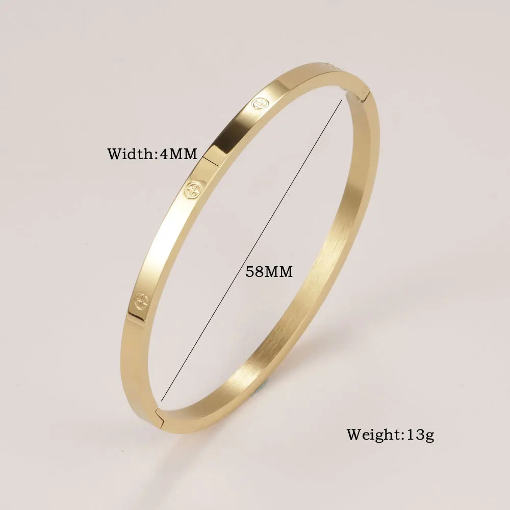 XUANHUA Bracelets Joncs en Acier Inoxydable pour Femmes Bijoux de Mode Breloque Accessoires Bijoux Bracelet en Cristal Aime