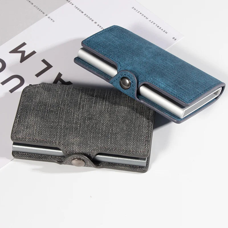 Porte-cartes en cuir RFID pour femmes, couleur unie, vintage, court, avec fermoir, pour dames et jeunes filles, rose, pochette