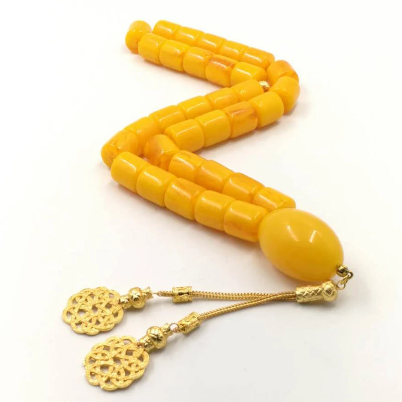 Tasbih au design turc 33 45 51 66 99 Perles de résine couleur ambre misbaha de haute qualité Bracelets islamiques pour homme cadeau Eid chapelet