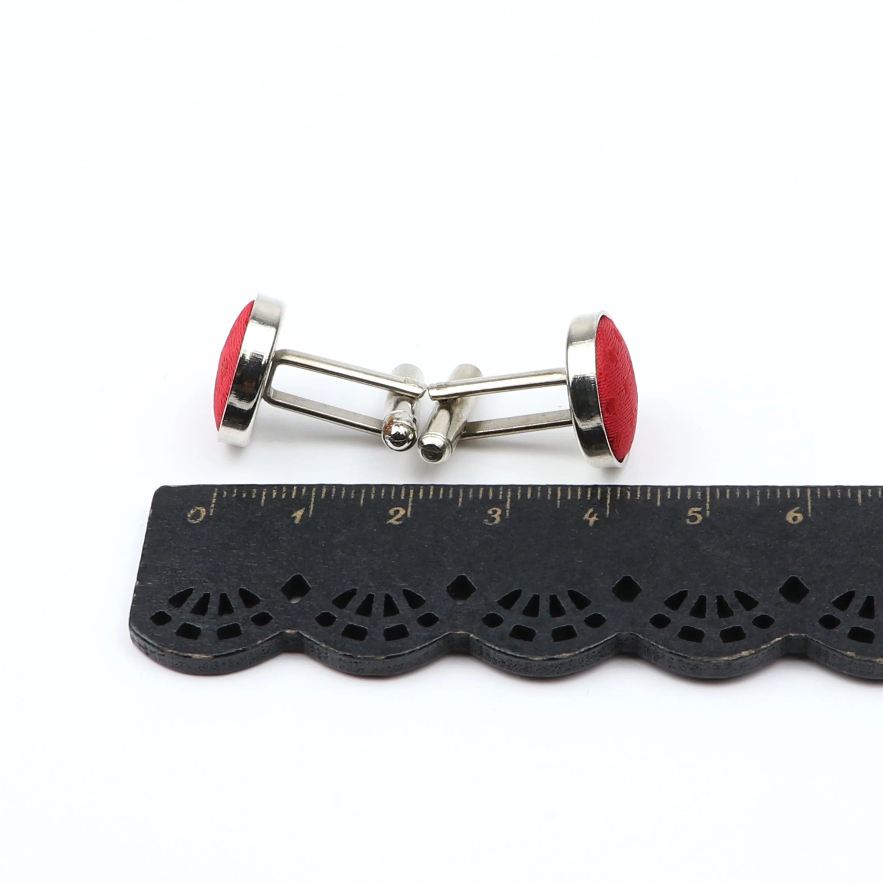 Boutons de manchette design à pois de haute qualité pour hommes, noir, rouge, mode, accessoires de chemise, ronds, neufs, bijoux, cadeau, vente en gros