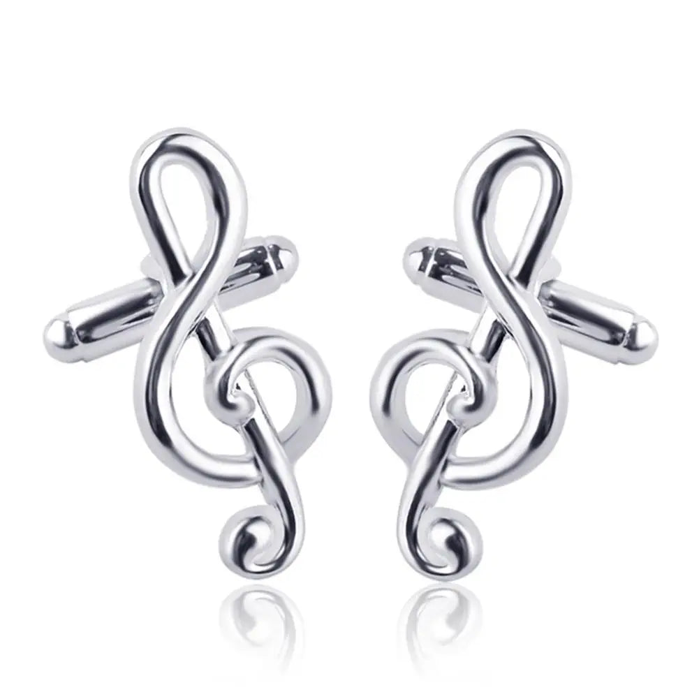 1pc Mode Hommes Boutons de Manchette Argenté Musique Note Chemise Boutons de Manchette Hommes Bijoux Bouton de Manchette Cadeau D'affaires Mariage Bouton Cadeau