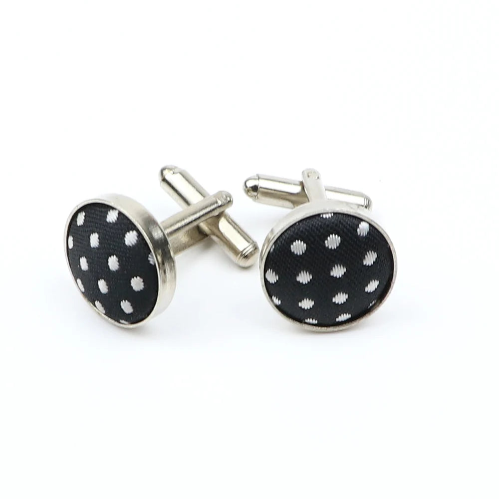 Boutons de manchette design à pois de haute qualité pour hommes, noir, rouge, mode, accessoires de chemise, ronds, neufs, bijoux, cadeau, vente en gros