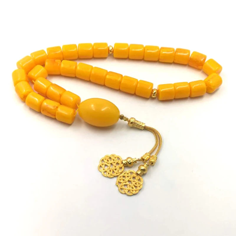 Tasbih au design turc 33 45 51 66 99 Perles de résine couleur ambre misbaha de haute qualité Bracelets islamiques pour homme cadeau Eid chapelet