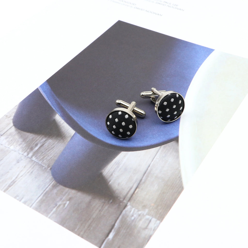 Boutons de manchette design à pois de haute qualité pour hommes, noir, rouge, mode, accessoires de chemise, ronds, neufs, bijoux, cadeau, vente en gros
