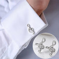 1pc Mode Hommes Boutons de Manchette Argenté Musique Note Chemise Boutons de Manchette Hommes Bijoux Bouton de Manchette Cadeau D'affaires Mariage Bouton Cadeau