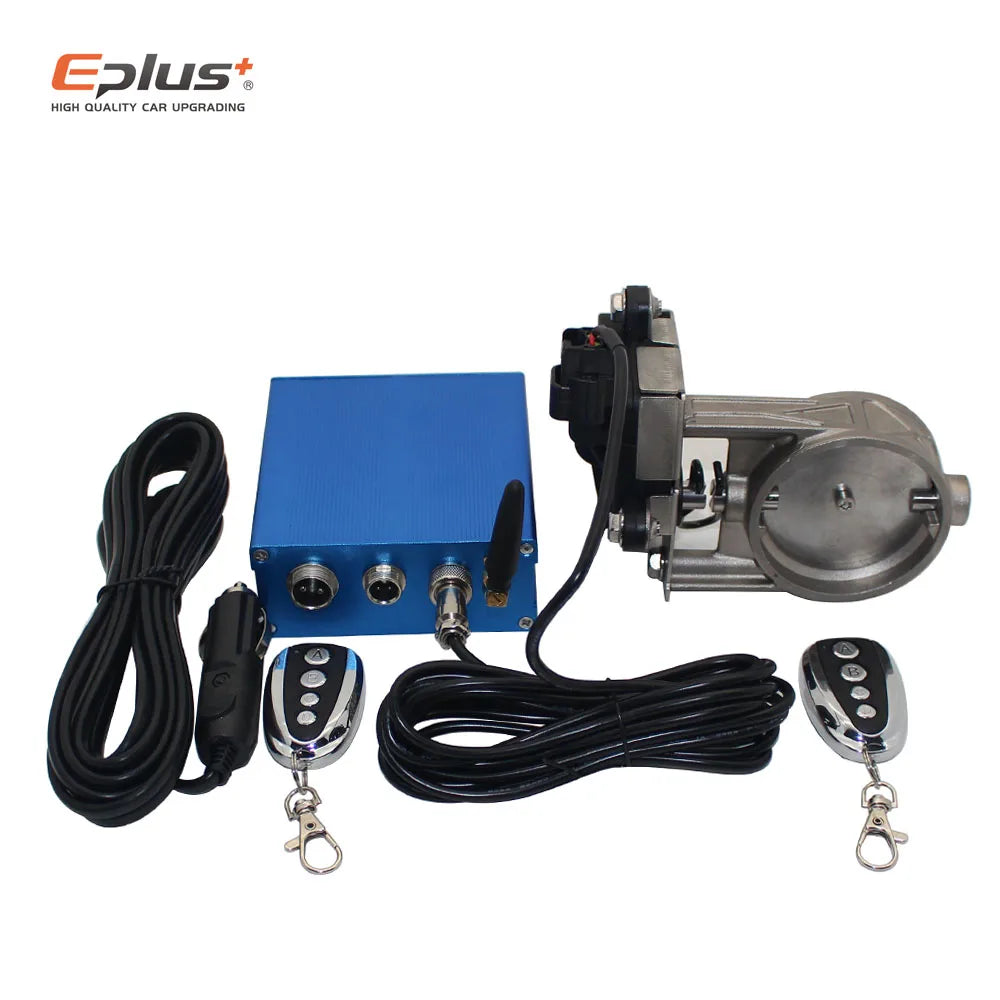 EPLUS Car Exhaust Pipe Valve Electric Kit Universal Multi-angle Mode 51 63 76MM Controller Device Remote Kit
