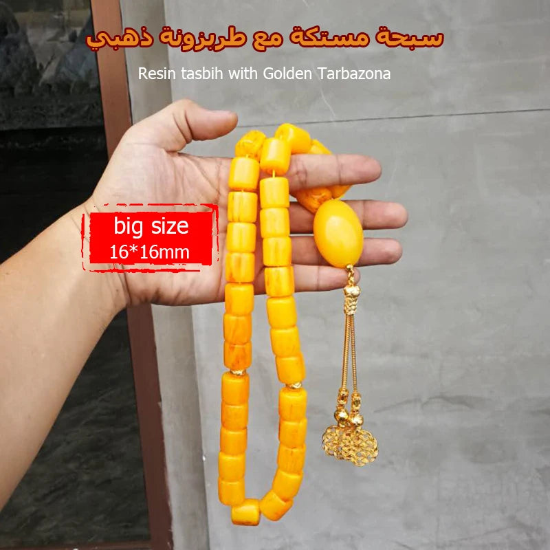 Tasbih au design turc 33 45 51 66 99 Perles de résine couleur ambre misbaha de haute qualité Bracelets islamiques pour homme cadeau Eid chapelet
