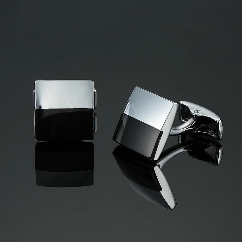 Boutons de manchette chemise française classique Émail rouge bleu noir peint à la main de haute qualité boutons en métal accessoires vestimentaires pour hommes bijoux