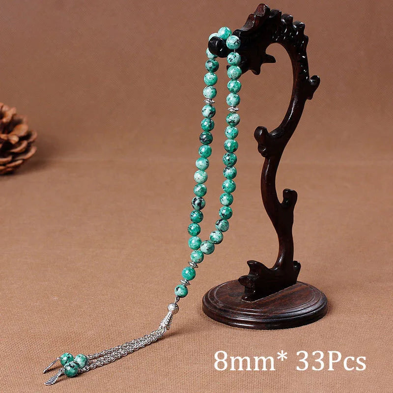 Islamic Tasbih Muslim Rosary Beads 33 Prayer Rosary For Men Bracelet For Men Accessory Natural Stone Agates Handmade Turkey