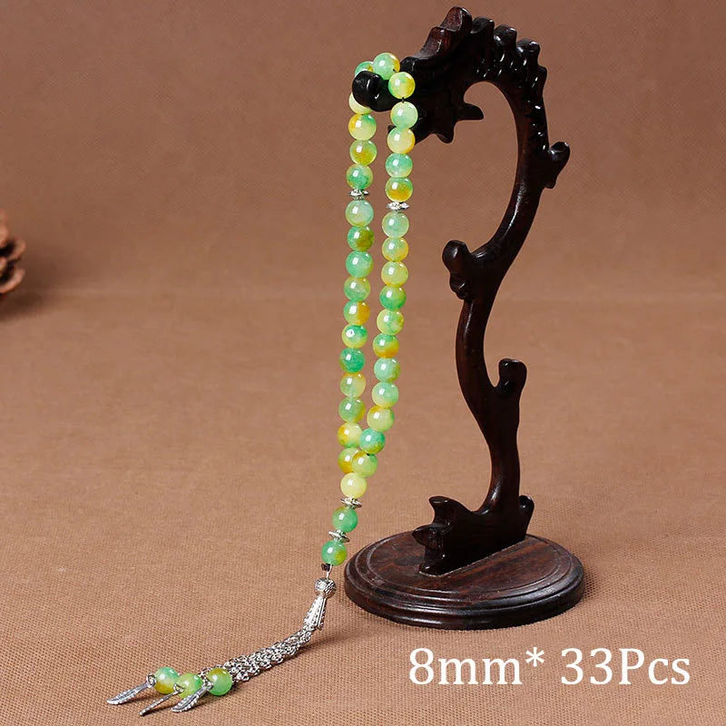 Islamic Tasbih Muslim Rosary Beads 33 Prayer Rosary For Men Bracelet For Men Accessory Natural Stone Agates Handmade Turkey