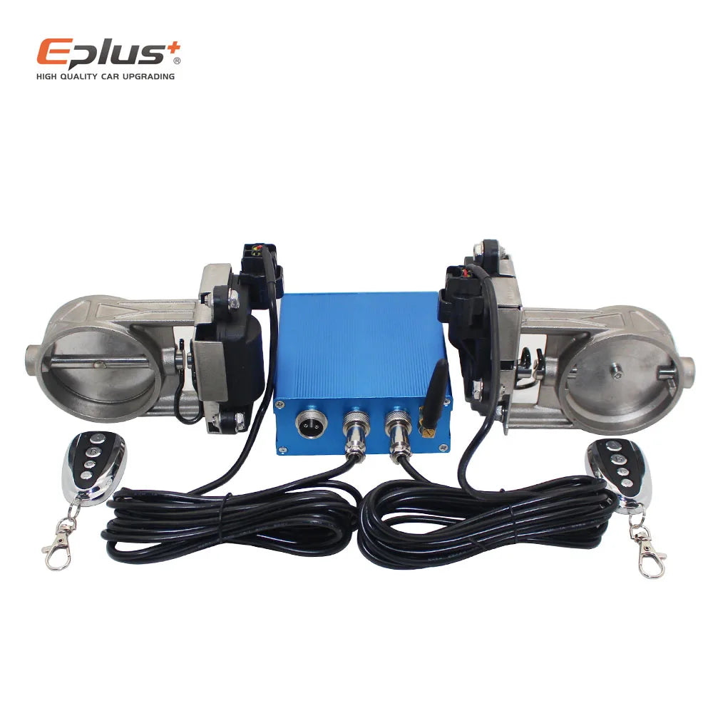 EPLUS Car Exhaust Pipe Valve Electric Kit Universal Multi-angle Mode 51 63 76MM Controller Device Remote Kit