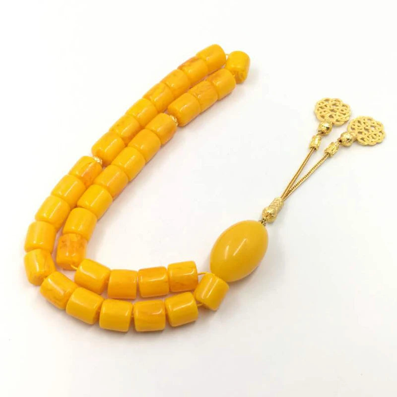 Tasbih au design turc 33 45 51 66 99 Perles de résine couleur ambre misbaha de haute qualité Bracelets islamiques pour homme cadeau Eid chapelet