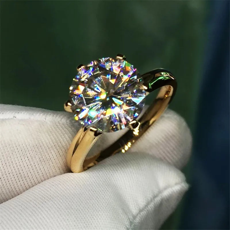 Solitaire 1,5 carat diamant de laboratoire bague en or 24K originale en argent sterling 925, bagues de fiançailles et de mariage pour femmes, bijoux de mariée