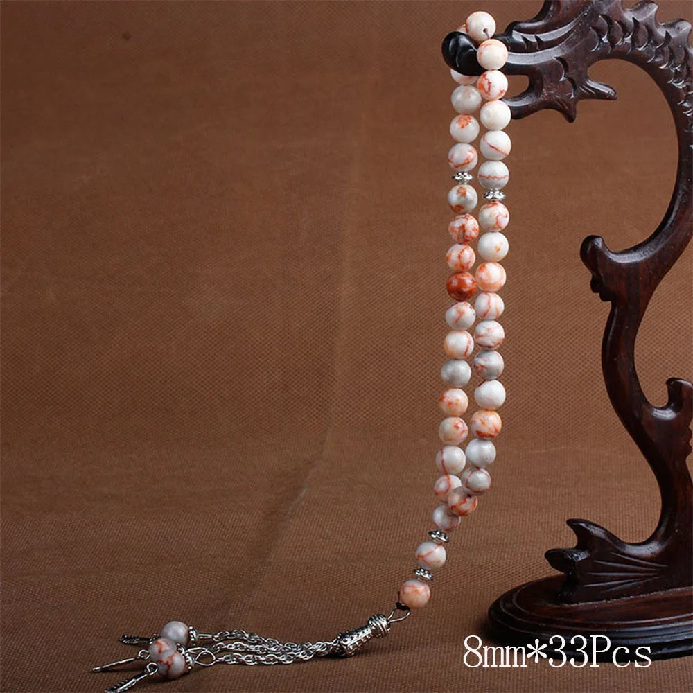 Islamic Tasbih Muslim Rosary Beads 33 Prayer Rosary For Men Bracelet For Men Accessory Natural Stone Agates Handmade Turkey