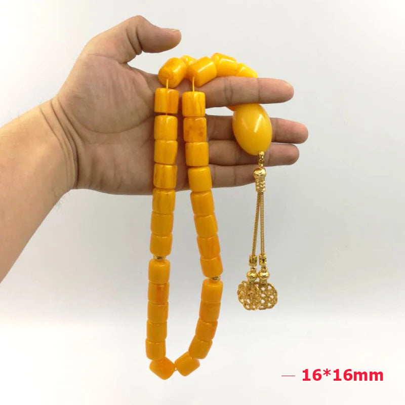 Tasbih au design turc 33 45 51 66 99 Perles de résine couleur ambre misbaha de haute qualité Bracelets islamiques pour homme cadeau Eid chapelet