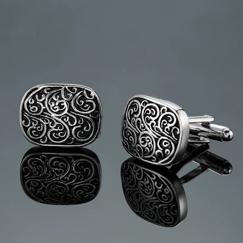 Boutons de manchette chemise française classique Émail rouge bleu noir peint à la main de haute qualité boutons en métal accessoires vestimentaires pour hommes bijoux
