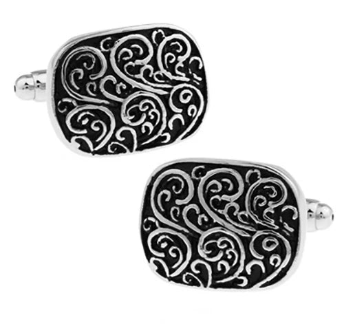 Boutons de manchette noirs pour hommes, en laiton de qualité, divers modèles vintage, vente en gros et au détail.