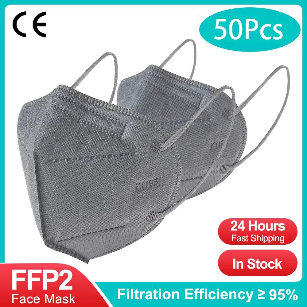 10-200 Masques FFP2 KN95 Mascarillas Masque facial KN95 Filtre 5 couches Mascarillas quirúrgicas homologuées Masque FFP2 noir réutilisable