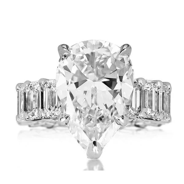 Bague vintage en forme de goutte d'eau avec diamant de laboratoire de 8 carats en argent sterling 925 Bijoux de fiançailles Anneaux de mariage pour femmes Cadeau pour fête de mariage