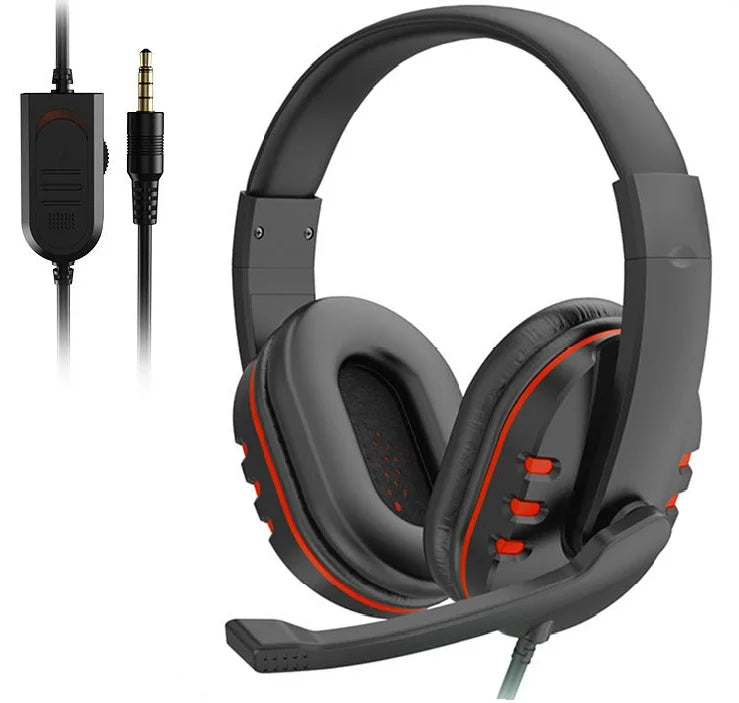 Casque de jeu filaire 3,5 mm Écouteurs pour PS4 PlayStation 4 Jeux PC Chat avec microphone