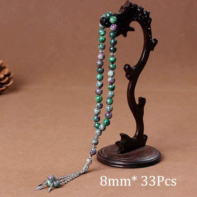 Islamic Tasbih Muslim Rosary Beads 33 Prayer Rosary For Men Bracelet For Men Accessory Natural Stone Agates Handmade Turkey