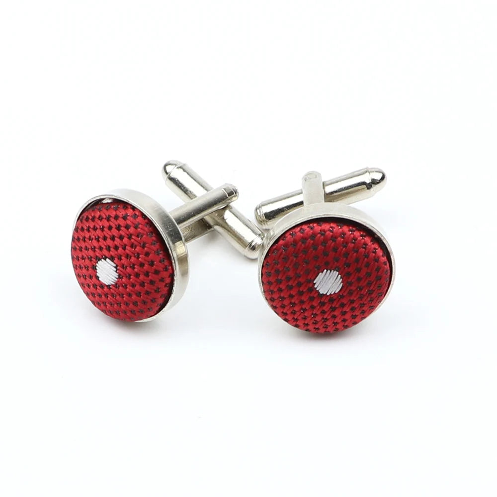 Boutons de manchette design à pois de haute qualité pour hommes, noir, rouge, mode, accessoires de chemise, ronds, neufs, bijoux, cadeau, vente en gros