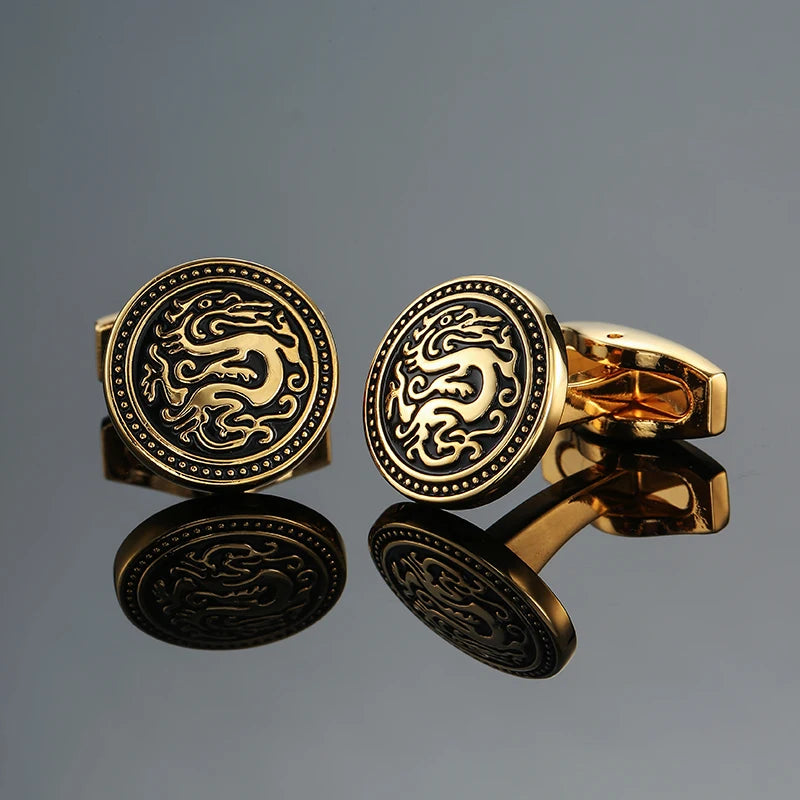 Boutons de manchette chemise française classique Émail rouge bleu noir peint à la main de haute qualité boutons en métal accessoires vestimentaires pour hommes bijoux
