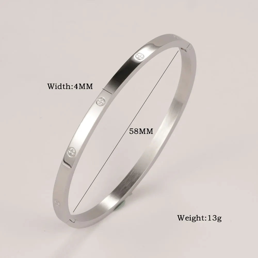 XUANHUA Bracelets Joncs en Acier Inoxydable pour Femmes Bijoux de Mode Breloque Accessoires Bijoux Bracelet en Cristal Aime