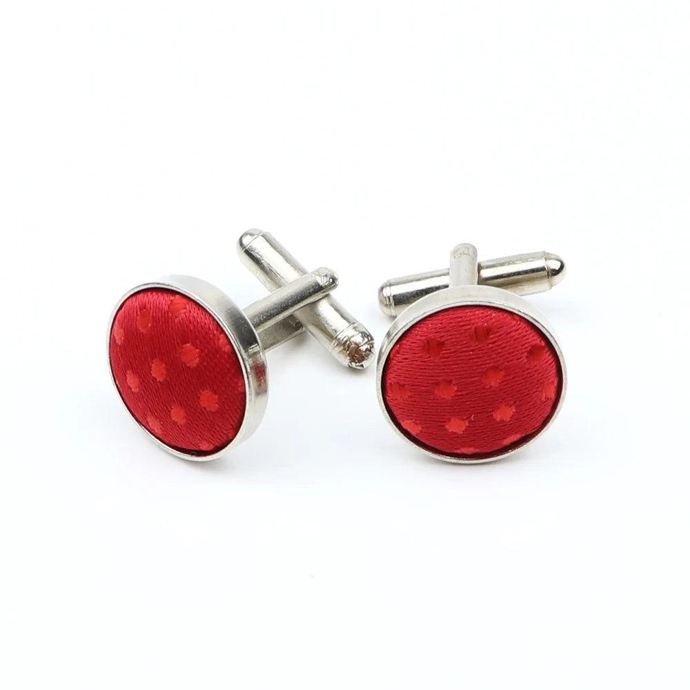 Boutons de manchette design à pois de haute qualité pour hommes, noir, rouge, mode, accessoires de chemise, ronds, neufs, bijoux, cadeau, vente en gros
