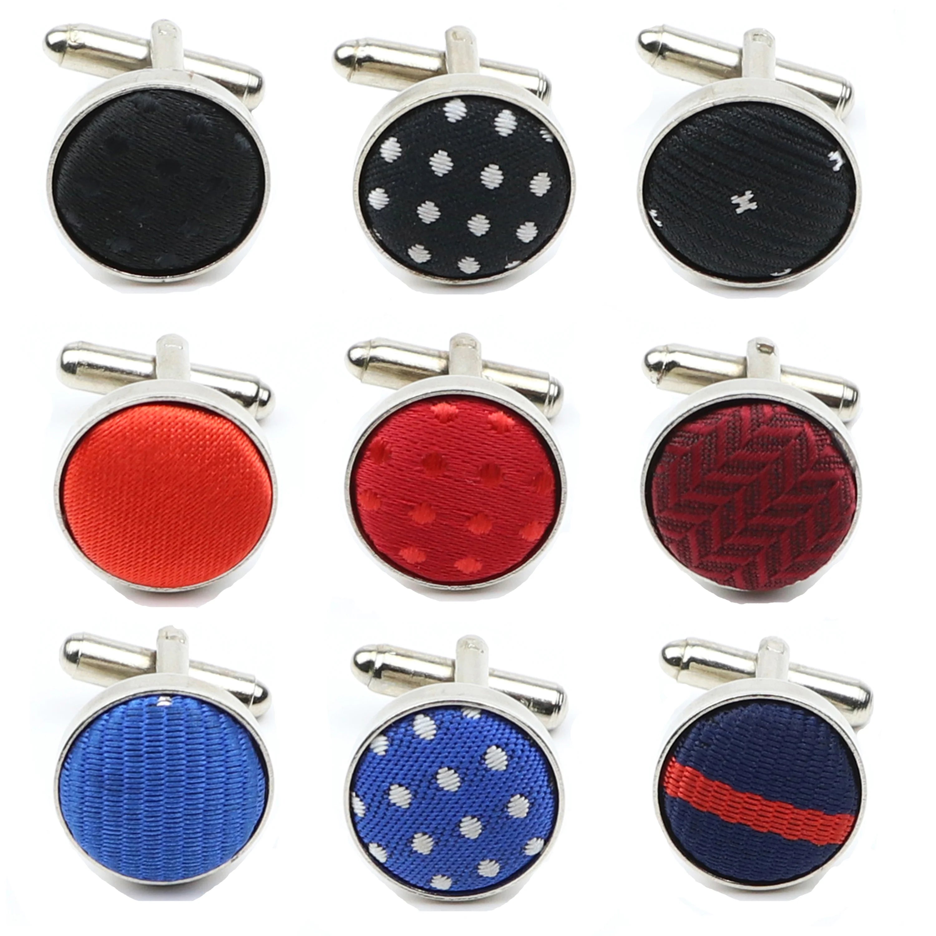 Boutons de manchette design à pois de haute qualité pour hommes, noir, rouge, mode, accessoires de chemise, ronds, neufs, bijoux, cadeau, vente en gros