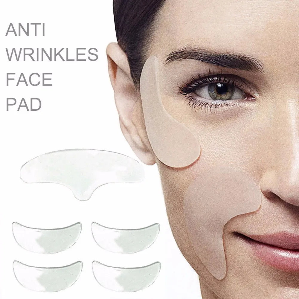 Patchs réutilisables anti-rides pour les yeux, le menton et le front, 100 % silicone de qualité médicale, invisibles pour le lifting du visage