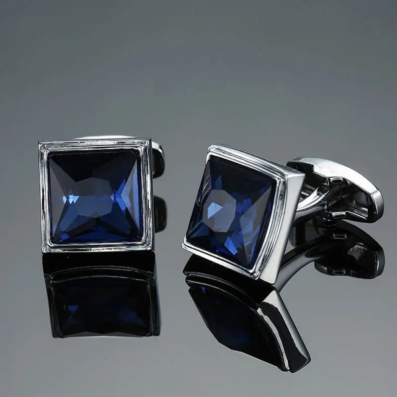 Boutons de manchette ronds en zircon, au design luxueux et inédit, avec gravure à la main, pour chemises françaises haut de gamme pour hommes