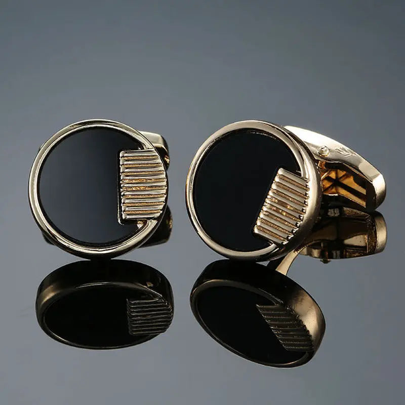 Boutons de manchette ronds en zircon, au design luxueux et inédit, avec gravure à la main, pour chemises françaises haut de gamme pour hommes