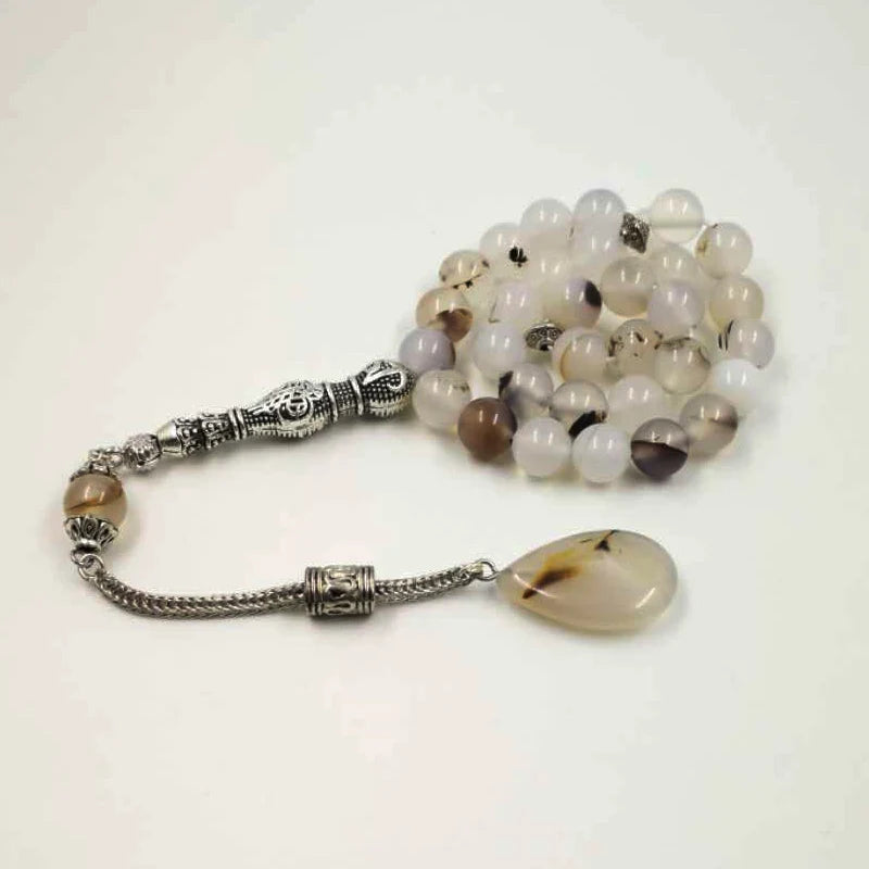 Natural agates stone Tasbih 33 66 99beads Islamic Luxurious rosary men Muslim misbaha gemstone prayer beads bracelets Eid gift