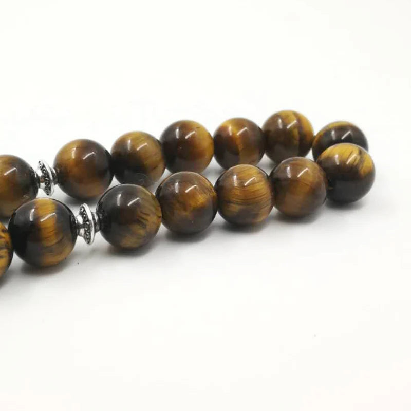 Man Tasbih Natural Tiger eye stone Muslim prayer beads islamic Eid Ramadan Guality Gifts rosary 33 45 66 99 beads