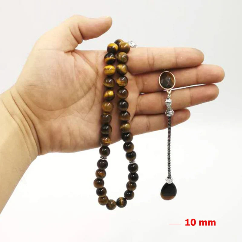 Man Tasbih Natural Tiger eye stone Muslim prayer beads islamic Eid Ramadan Guality Gifts rosary 33 45 66 99 beads