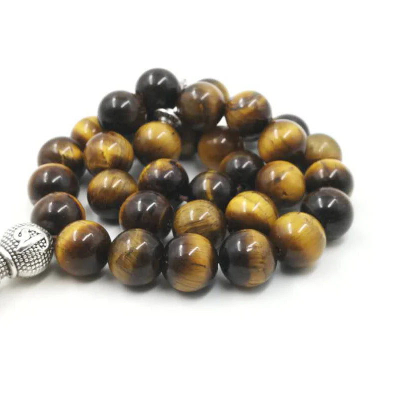 Man Tasbih Natural Tiger eye stone Muslim prayer beads islamic Eid Ramadan Guality Gifts rosary 33 45 66 99 beads
