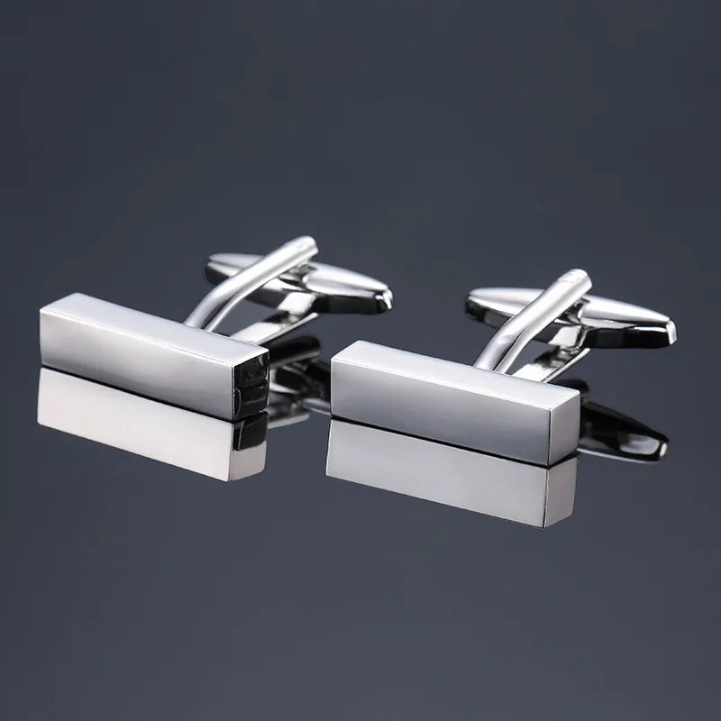 XKZM Nouvelle marque de bijoux de luxe Boutons de manchette carrés gravés au laser en métal Boutons de manchette pour chemises d'hommes Livraison directe