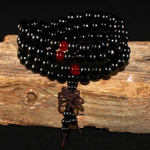 108 Beads 8mm Natural Sandalwood Buddhist Buddha Meditation Beads Bracelet For Women Men Prayer Bead Rosary Hanging Decoration