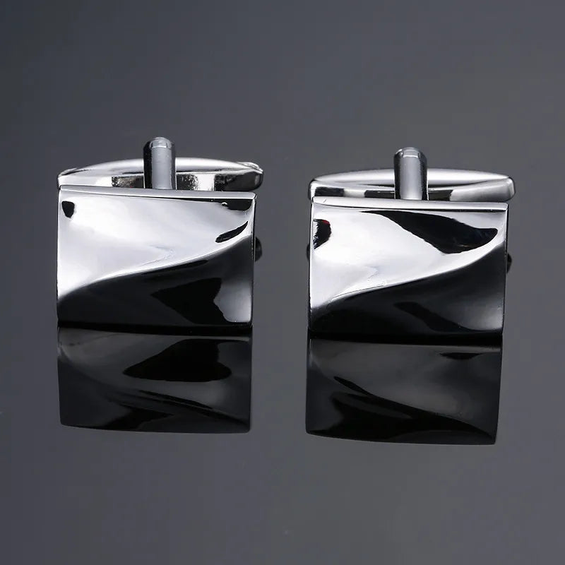 XKZM Nouvelle marque de bijoux de luxe Boutons de manchette carrés gravés au laser en métal Boutons de manchette pour chemises d'hommes Livraison directe