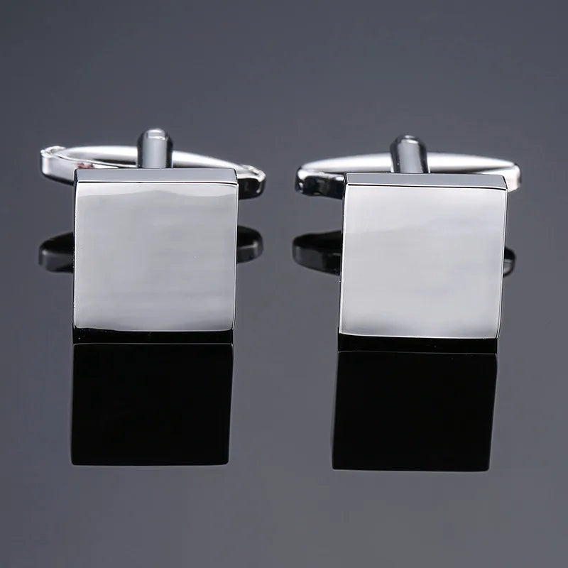 XKZM Nouvelle marque de bijoux de luxe Boutons de manchette carrés gravés au laser en métal Boutons de manchette pour chemises d'hommes Livraison directe