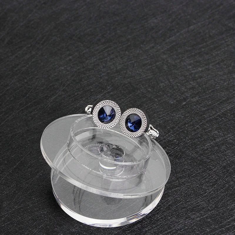 Boutons de Manchette Homme Cône Cristal Bleu Avocat Classique Prisme Bouton de Manchette Designer Haute Qualité Chemise Homme Poignets Fuselés