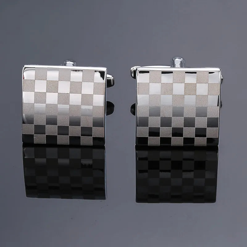 XKZM Nouvelle marque de bijoux de luxe Boutons de manchette carrés gravés au laser en métal Boutons de manchette pour chemises d'hommes Livraison directe