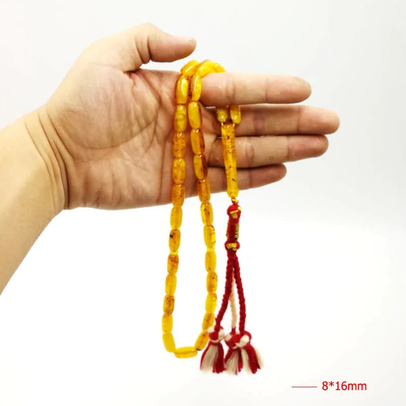 Tasbih Ramadan kareem Ambers Color Man's Rosary Muslim Luxurious bracelet Gift for eid Tesbih 33 Beads Misbaha Islam bracelet