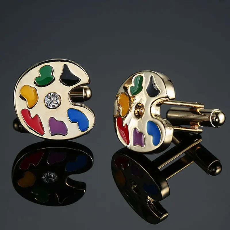 Boutons de manchette ronds en zircon, au design luxueux et inédit, avec gravure à la main, pour chemises françaises haut de gamme pour hommes