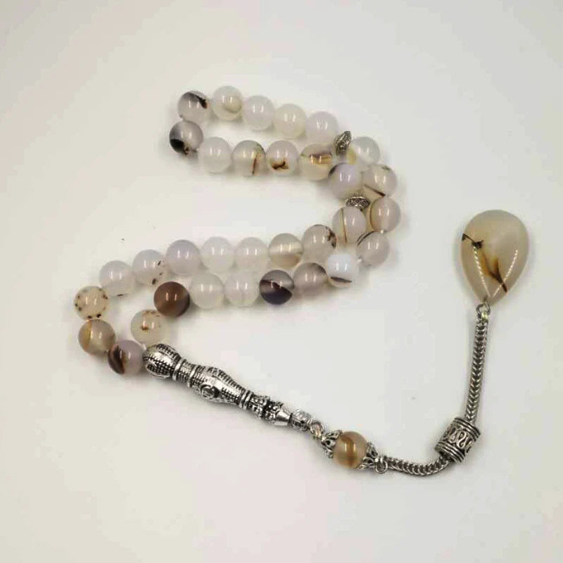 Natural agates stone Tasbih 33 66 99beads Islamic Luxurious rosary men Muslim misbaha gemstone prayer beads bracelets Eid gift