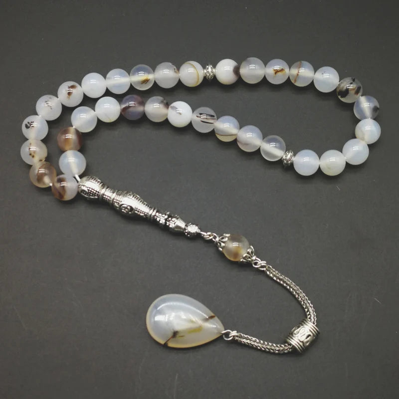 Natural agates stone Tasbih 33 66 99beads Islamic Luxurious rosary men Muslim misbaha gemstone prayer beads bracelets Eid gift