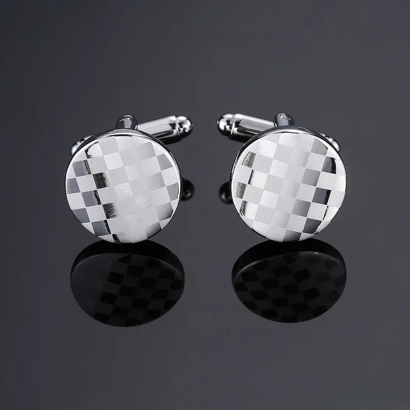 XKZM Nouvelle marque de bijoux de luxe Boutons de manchette carrés gravés au laser en métal Boutons de manchette pour chemises d'hommes Livraison directe