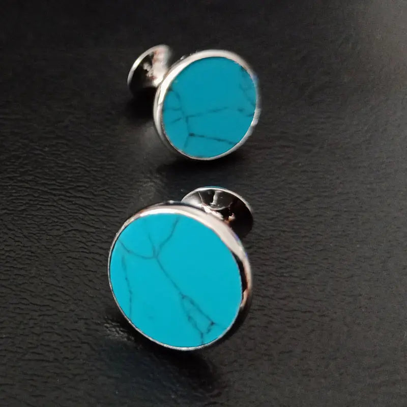 Boutons de manchette ronds en zircon, au design luxueux et inédit, avec gravure à la main, pour chemises françaises haut de gamme pour hommes